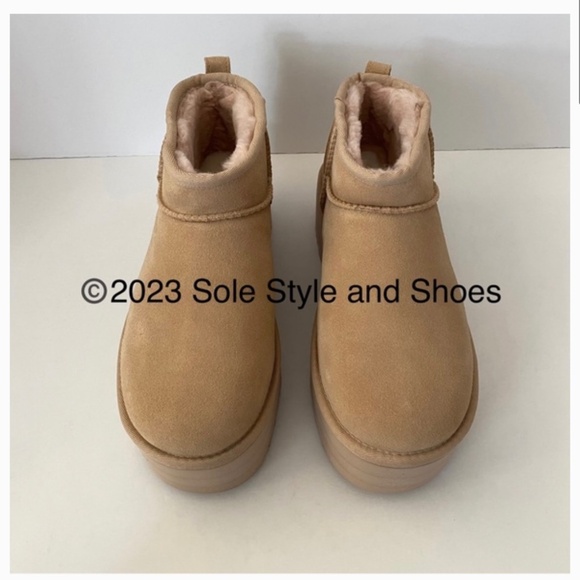 UGG Classic Ultra Mini Platform Boots Driftwood Size 9 - Picture 4 of 4